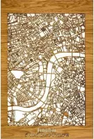 Citymap London Bamboe hout - 40x60 cm - Stadskaart woondecoratie - Wanddecoratie - WoodWideCities