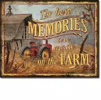 The best Memories are made on the Farm Metalen wandbord 31,5 x 40,5 cm.