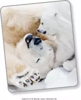 Good Morning Plaid Cute Bears - 130x160 cm - IJsberen - Wit/Grijs