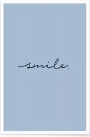 JUNIQE - Poster Smile -13x18 /Blauw