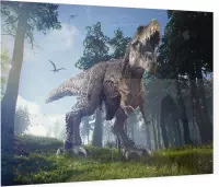 Dinosaurus T-Rex screamer massive attack - Foto op Plexiglas - 90 x 60 cm