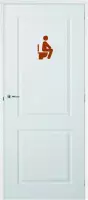 Deursticker Man Op Wc -  Bruin -  6 x 10 cm  -  toilet raam en deurstickers - toilet  alle - Muursticker4Sale