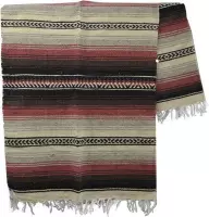 Mexicaanse deken - falsa - wol - 215 x 150 cm - Bruin - LHGZZ0brown1