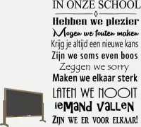 Muursticker In Onze School - Geel - 60 x 85 cm - nederlandse teksten bedrijven