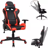 Gamestoel Thomas - bureaustoel racing gaming - ergonomisch - rood zwart
