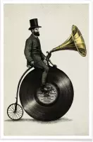 JUNIQE - Poster Music Man -40x60 /Ivoor & Zwart