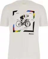 Santini Casual T-Shirt Unisex Wit Multikleur - Road T-Shirt - Uci Official - XS