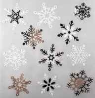 raamstickers sneeuwvlokken 28,5 x 30,5 cm wit/goud