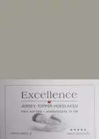 Excellence Jersey Topper Hoeslaken - Eenpersoons - 90/100x210/220 cm - Taupe