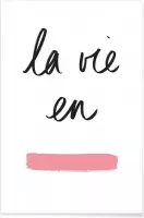 JUNIQE - Poster La vie en rose -13x18 /Wit & Zwart