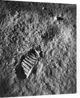 Apollo 11 lunar footprint (maanlanding) - Foto op Plexiglas - 80 x 80 cm