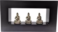 Boeddhabeelden in lijst – 3 Boeddha meditatie brons 28 cm |Inspiring Minds