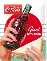Coca-Cola Good With Food Metalen Bord 30 x 40 cm