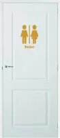 Deursticker Toilet -  Goud -  23 x 30 cm  -  toilet raam en deurstickers - toilet  alle - Muursticker4Sale