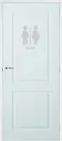 Deursticker Toilet -  Zilver -  39 x 50 cm  -  toilet raam en deurstickers - toilet  alle - Muursticker4Sale