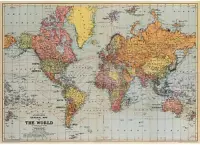 Vintage Poster Wereldkaart - Cavallini & Co Map World
