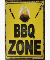 Decoratie Wandbord Metaal - Bbq Grill - Vlees - Barbeque