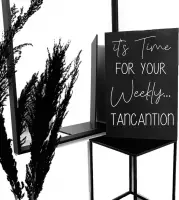 Zonnestudio tekstbord its time for your weekly tancantion-Zwart-(lxb) 60x40cm