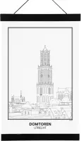SKAVIK Domtoren - Utrecht | Poster met houten posterhanger (zwart) 30 x 40 cm