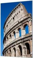 Wandpaneel Colosseum Rome Italie  | 100 x 150  CM | Zilver frame | Wandgeschroefd (19 mm)