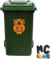 Kliko Sticker / Vuilnisbak Sticker - Nummer 53 - 17 x 22 - Oranje