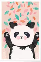 JUNIQE - Poster Panda kinderkamer illustratie -13x18 /Kleurrijk