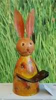 Metalen paashaas in bonte kleuren - hoogte 28cm - voorjaar - Pasen - konijn