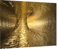 Gouden Donut Inside - Foto op Plexiglas - 90 x 60 cm