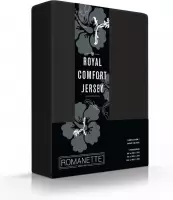 Royal Jersey Comfort Premium 95% Macokatoen / 5% Lycra Hoeslaken - Tweepersoons (140/150/160x200/210/220 cm) - Zwart