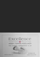 Excellence Jersey Topper Hoeslaken - Litsjumeaux XL - 200x200/210 cm - Black