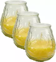 8x stuks windlichten geurkaarsen citronella glas 10 cm - Sfeerlichten citronellageur - Waxinelichtjes - Anti-muggen citronella