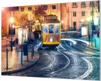 Wandpaneel Tram 28 Alfalma Lissabon  | 180 x 120  CM | Zwart frame | Akoestisch (50mm)