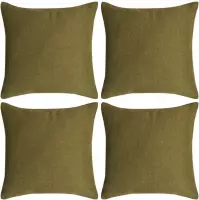 Kussenhoezen 4 stuks linnen look groen 40x40 cm