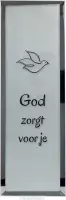 Tekstspiegel 6x18cm God zorgt