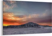 Schilderij - Vulkaan - Ochtendgloed — 90x60 cm