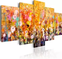Schilderijen Op Canvas - Schilderij - Amber Garden 100x50 - Artgeist Schilderij