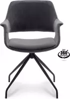 Happy Chairs – Armstoel Paulo – Velvet Grijs