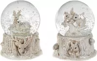 Goodwill Deco "hertjes of eekhoorn in Sneeuw Wereld" Glas Wit-Bruin 6,5 cm Prijs per stuk