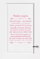 Toilet Regels - Roze - 60 x 76 cm - toilet raam en deur stickers - toilet
