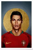 JUNIQE - Poster Football Icon - Cristiano Ronaldo -40x60 /Kleurrijk