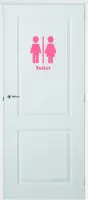 Deursticker Toilet - Roze - 7 x 10 cm - toilet raam en deur stickers - toilet
