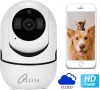 Tjilla Huisdiercamera / Hondencamera Extra slim - Werkt met app - Notificatie bij beweging - WiFi - Infraroodtechnologie - Tweerichtingsaudio - Beveiligd
