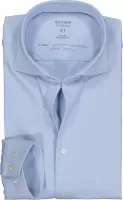 OLYMP Luxor 24/Seven modern fit overhemd - mouwlengte 7 - lichtblauw tricot - Strijkvriendelijk - Boordmaat: 40