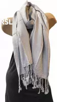 Sjaal lang effen kleur lichtgrijs 185/75cm