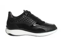 Hassia Vrouwen Leren Lage sneakers / Damesschoenen  301130 - Zwart - Maat 39.5