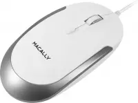 Macally DYNAMOUSE-W Optische bedrade USB-A-muis met een stille klik - Wit