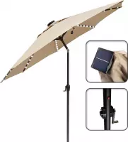 MaxxGarden Parasol - Ø 270 cm Aluminium - Taupe - met LED verlichting