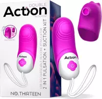 ACTION - No. Thirteen 2 In 1 Vibe With Pulsation Function And Air Suction Kit Magnetic Usb Silicone