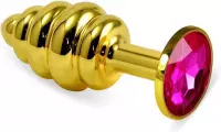 LOVETOY - Spiral Butt Plug Rosebud With Fuchsia Jewel