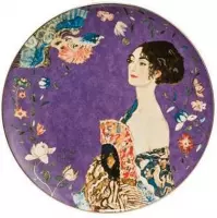 Goebel - Gustav Klimt | Decoratief bord Dame met een fan | Porselein - 36cm - Limited Edition - met echt goud